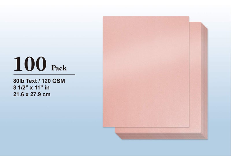 Bubbley Pink Metallic Paper - 100-Pack Light Pink Shimmer Paper, Crafting Supplies, Ticket, Invitation, Stationery, Scrapbook Use, Printer Friendly, 120 GSM, 8.5 x 11 Inches - Image 5